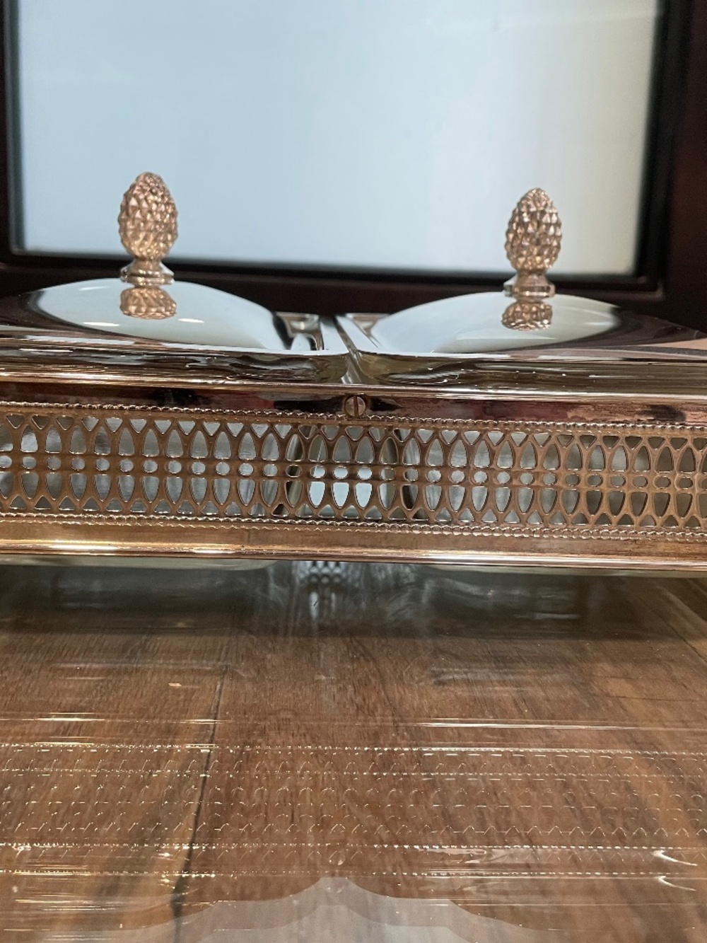 Mint Condition Vintage, Silver-Plated Double Covered Chafing Dish